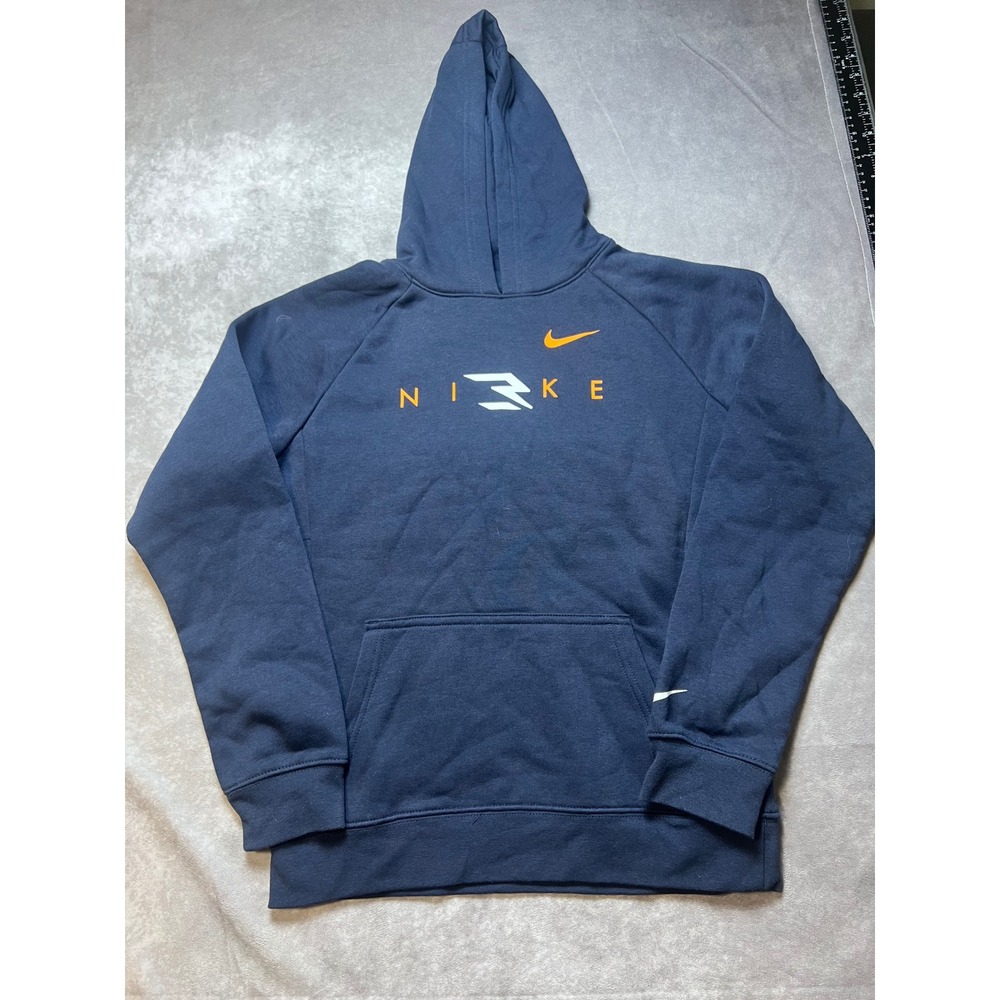 Nike 3 Brand Russell Wilson Hoodie Boys Large Navy Blue Graphic Pullover Fleece